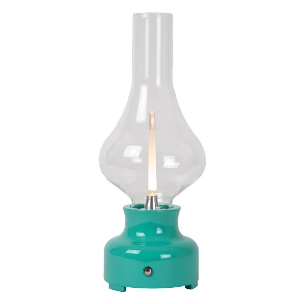 Lucide JASON - Lampe de table Rechargeable - Batterie/Piles - Ø 12 cm - LED 3 StepDim - 1x2W 3000K - Turquoise - détail 2